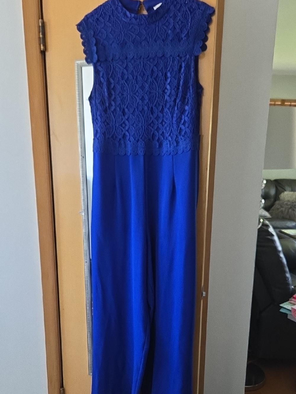 julia jordan Royal Blue Lace Bodice Jumpsuit